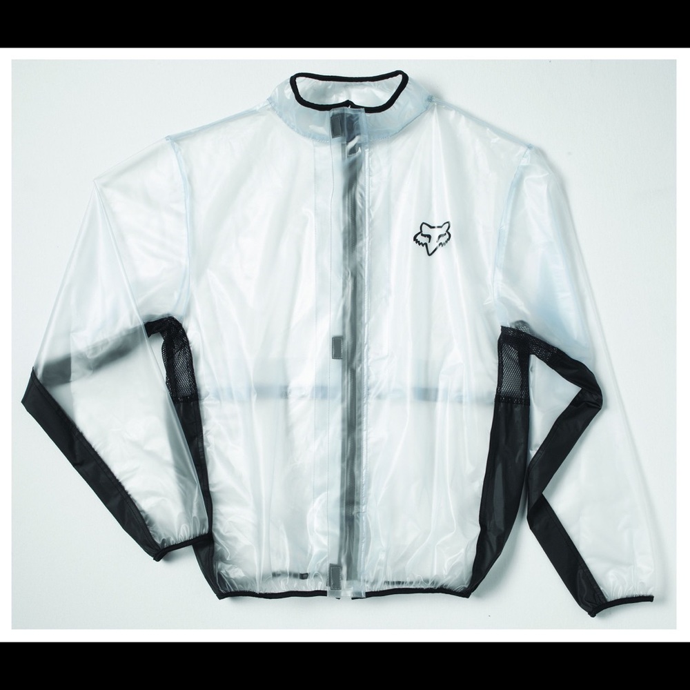 Fox clear windbreaker/rain jacket sz L